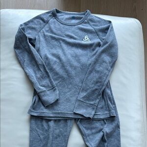 Cozy Gray Kids Ski Underwear Set